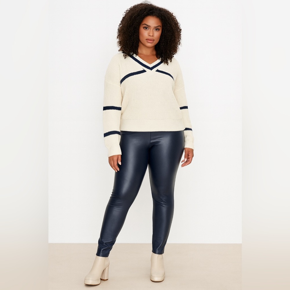Offline by Aerie Real Luxe Pleather Leggings in Navy Blue